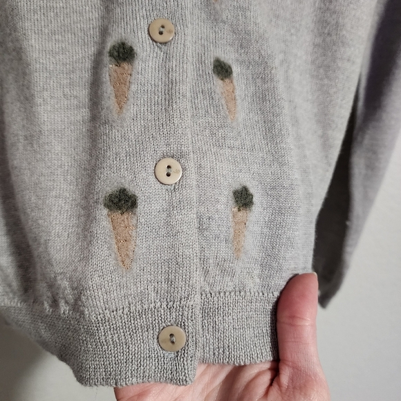 JS‎ Korean brand wool knit cardigan sweater with carrots - Picture 7 of 10